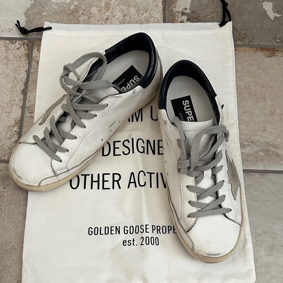 Golden Goose GGDB Super Star White Leather Low Sneaker Tennis Shoes Size 37 7 - Picture 1 of 8